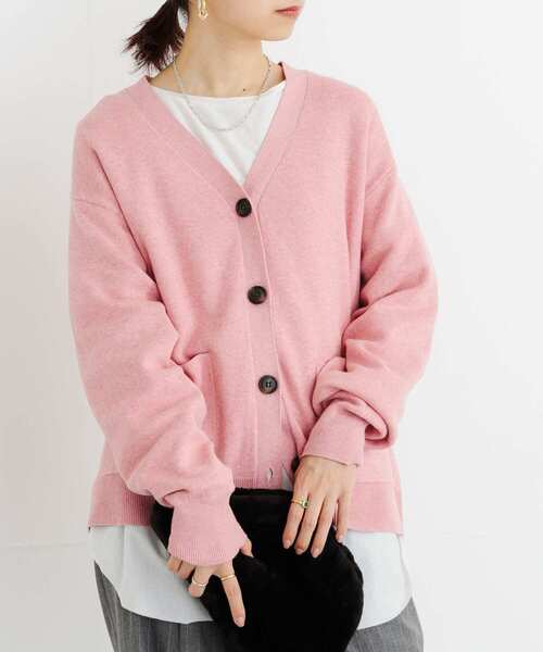 「URBAN RESEARCH」 ニットカーディガン 38 ピンク レディース