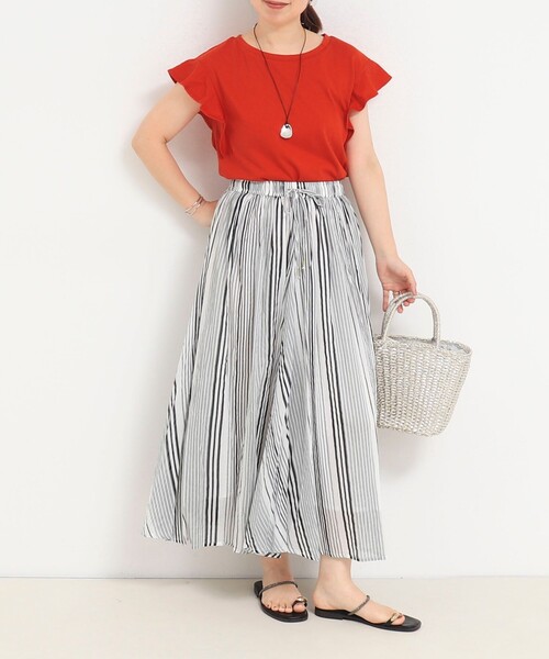 fredy couleur tシャツ TC天竺袖フリルTシャツ レディース