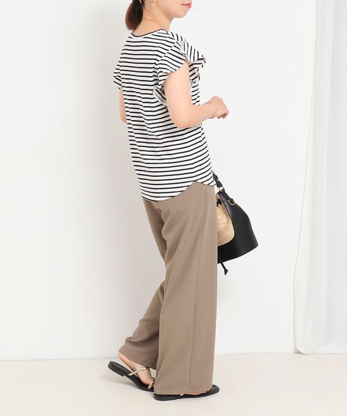 fredy couleur tシャツ TC天竺袖フリルTシャツ レディース