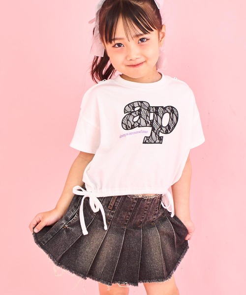 ANAP kids（アナップキッズ） tシャツ レース ワッペン付き サイド
