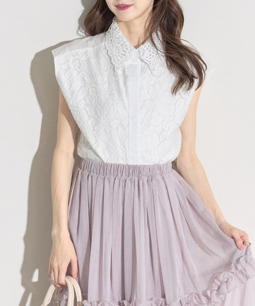tocco closet ブラウス シャツ 「ZOZO限定」襟付きフラワー