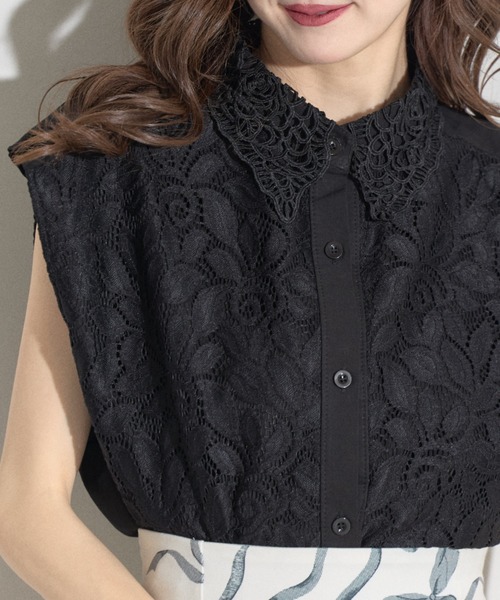 ブラウス シャツ 「ZOZO限定」襟付きフラワーレースブラウス レディース tocco closet ブラウス シャツ 「ZOZO限定」襟付きフラワー