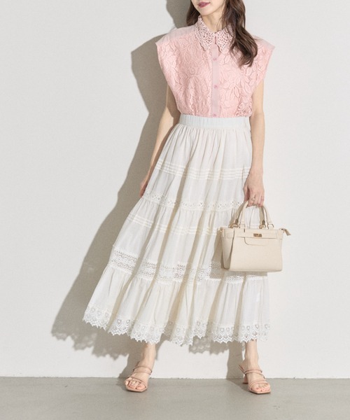 ブラウス シャツ 「ZOZO限定」襟付きフラワーレースブラウス レディース tocco closet ブラウス シャツ 「ZOZO限定」襟付きフラワー