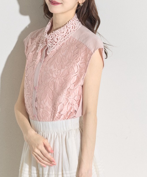 ブラウス シャツ 「ZOZO限定」襟付きフラワーレースブラウス レディース tocco closet ブラウス シャツ 「ZOZO限定」襟付きフラワー