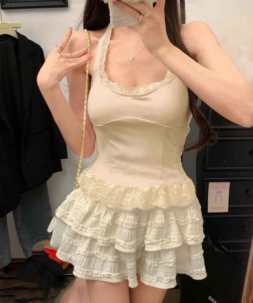 miniministore（ミニミニストア） タンクトップ ノースリーブ 裾フリル