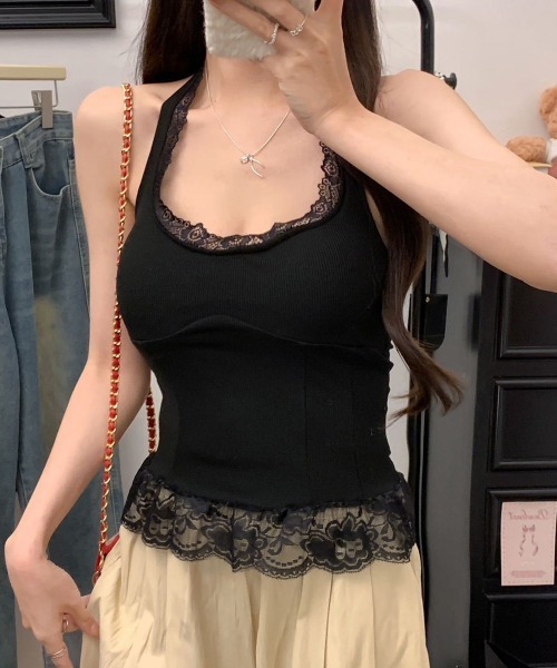 miniministore（ミニミニストア） タンクトップ ノースリーブ 裾フリル