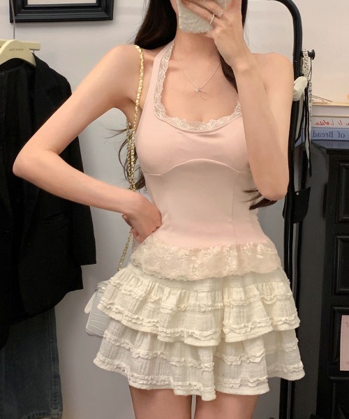miniministore（ミニミニストア） タンクトップ ノースリーブ 裾フリル