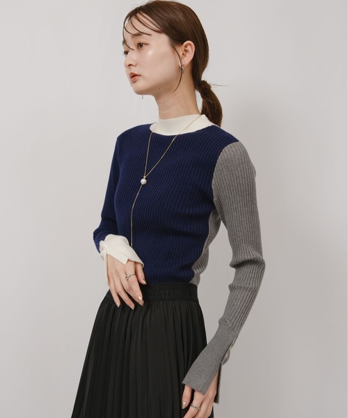palm RICHE（ポームリシュ） ニット セーター 前後2way カラーブロック