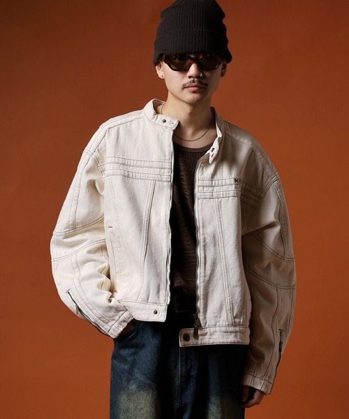 NERDY デニムジャケット gジャン ユニNYデニムバイカージャケット