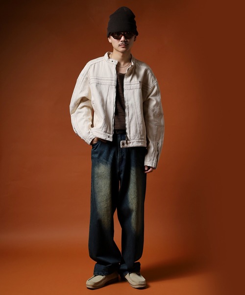 NERDY デニムジャケット gジャン ユニNYデニムバイカージャケット