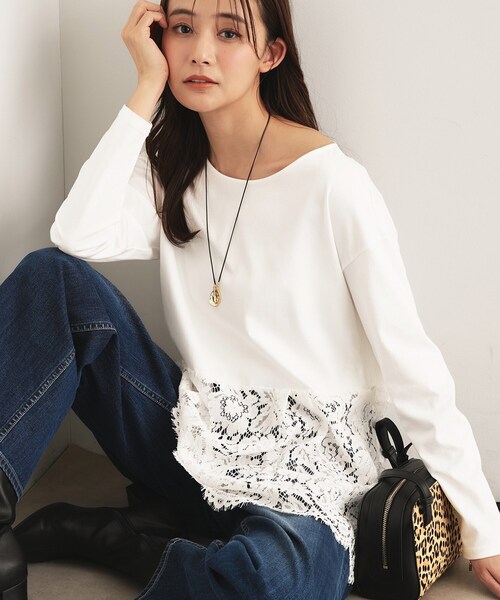 INDIVI（インディヴィ） tシャツ 「レイヤードにおすすめ」レース