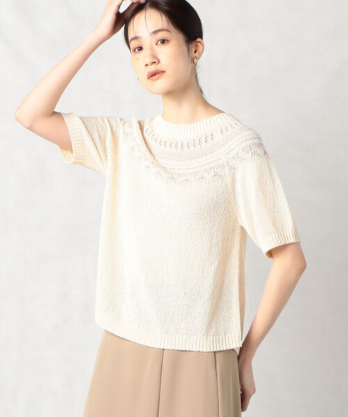 「Comme ca Mature」 半袖ニット FREE ブラック レディース_画像3