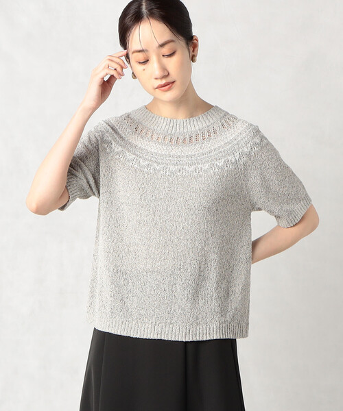 「Comme ca Mature」 半袖ニット FREE ブラック レディース_画像5