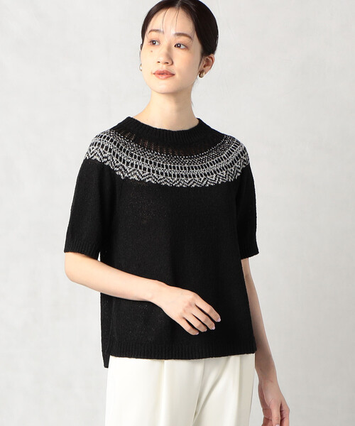 「Comme ca Mature」 半袖ニット FREE ブラック レディース_画像7