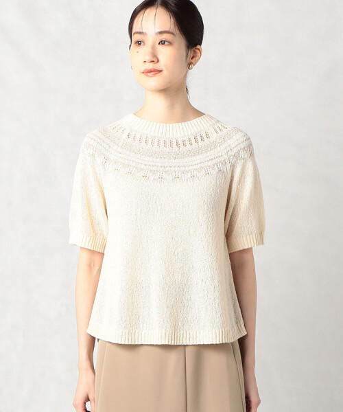 「Comme ca Mature」 半袖ニット FREE ブラック レディース_画像8