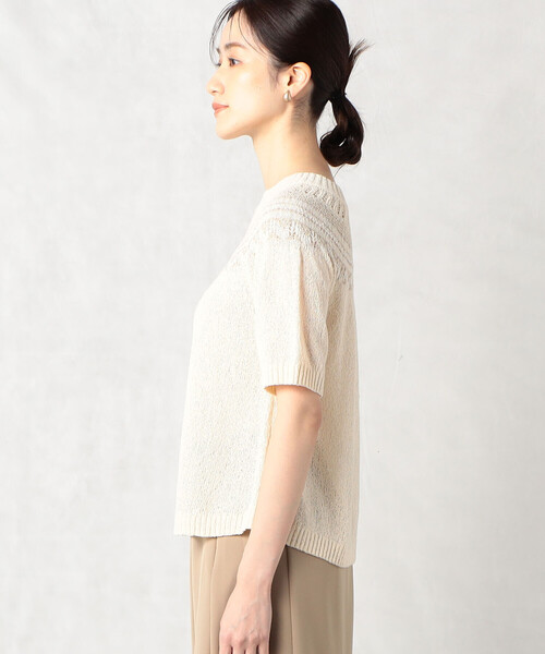 「Comme ca Mature」 半袖ニット FREE ブラック レディース_画像9