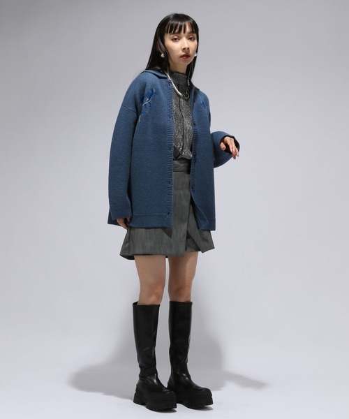 HARE カーディガン FREEサイズ HARE 「HARE」 ニットカーディガン FREE ブルー レディース
