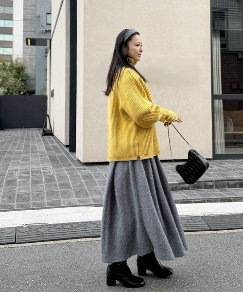 ELFRANK スカート 「2025AW」ラメシャギー ロング フレアスカート