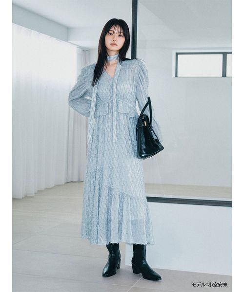 LILY BROWN（リリーブラウン） ワンピース ボウタイ付きフリンジ