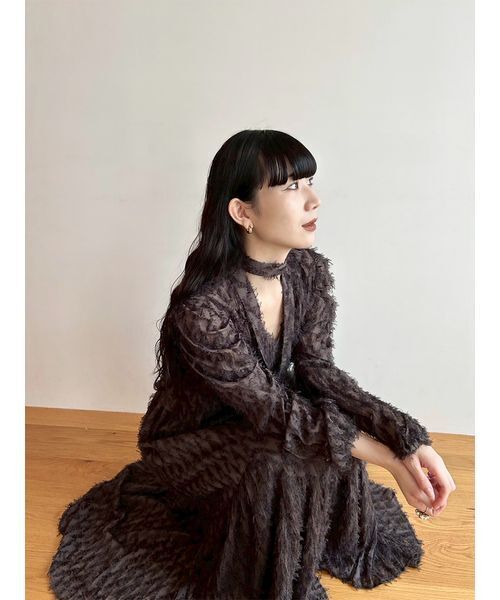 LILY BROWN（リリーブラウン） ワンピース ボウタイ付きフリンジ