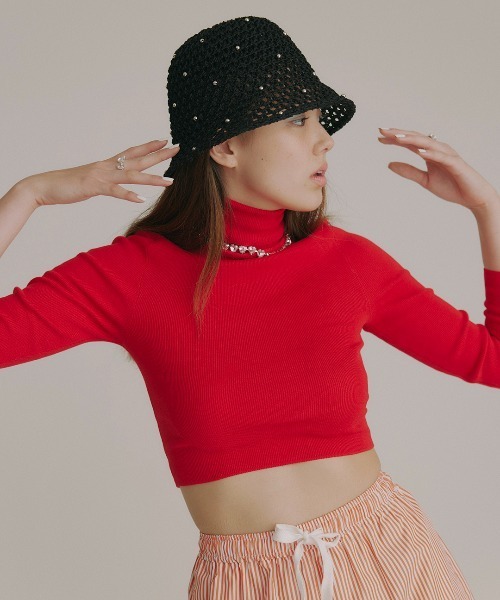 「Casselini」 ストローハット - パープル レディース_画像5