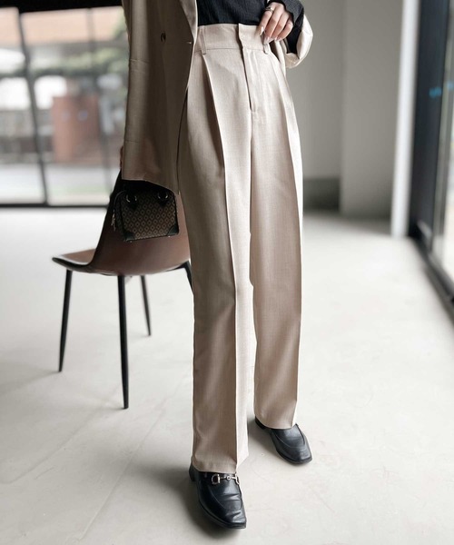 「RIRIYANO」 スラックス SMALL グレイッシュベージュ レディース_画像7