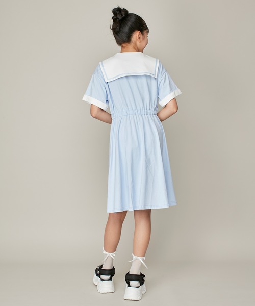 「JENNI love」 「KIDS」半袖ワンピース 130cm ネイビー キッズ_画像6