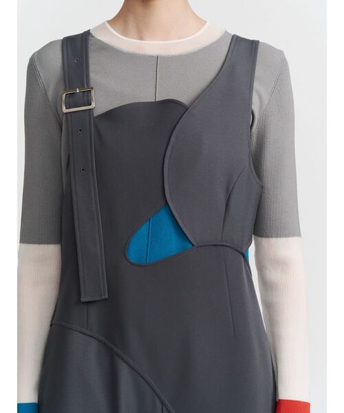 UN3D.（アンスリード） ニット セーター SHEER DOCKING COLOR BLOCK KT