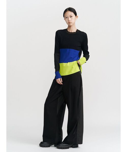 UN3D.（アンスリード） ニット セーター SHEER DOCKING COLOR BLOCK KT