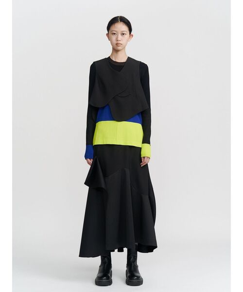 UN3D.（アンスリード） ニット セーター SHEER DOCKING COLOR BLOCK KT