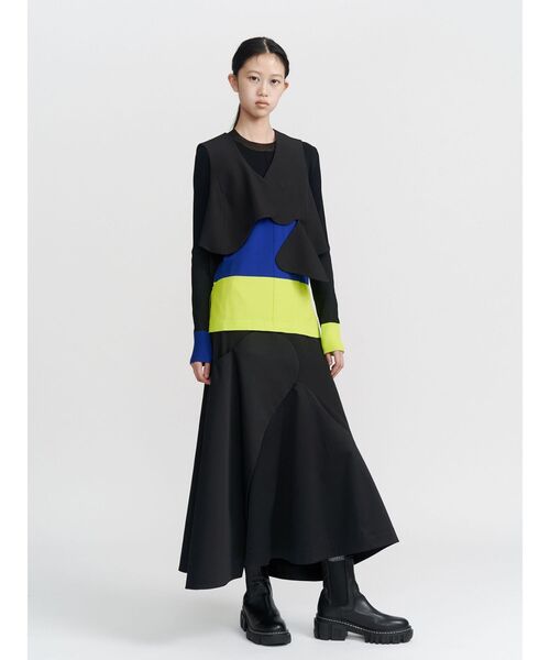 UN3D.（アンスリード） ニット セーター SHEER DOCKING COLOR BLOCK KT