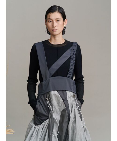 UN3D.（アンスリード） ニット セーター SHEER DOCKING COLOR BLOCK KT