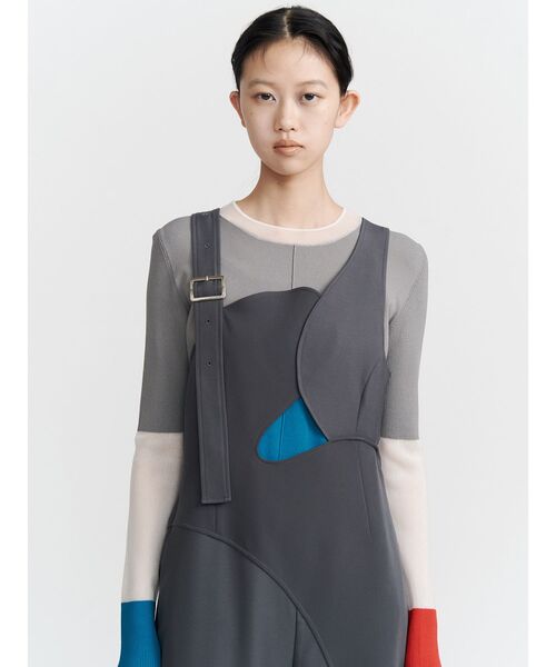 UN3D.（アンスリード） ニット セーター SHEER DOCKING COLOR BLOCK KT