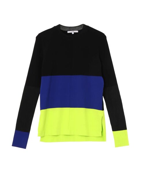 UN3D.（アンスリード） ニット セーター SHEER DOCKING COLOR BLOCK KT