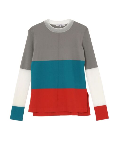 UN3D.（アンスリード） ニット セーター SHEER DOCKING COLOR BLOCK KT