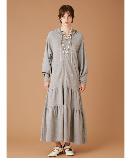 FURFUR（ファーファー） ワンピース フーディーティアードワンピース