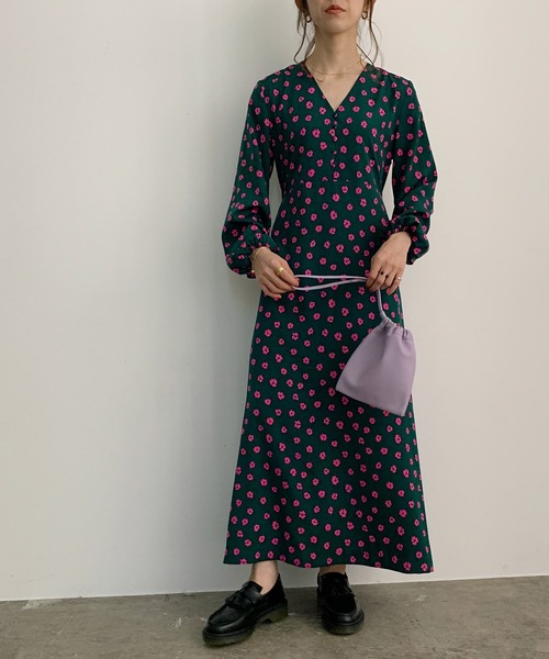 「MADEMOISELLE ROPE'」 長袖ワンピース 38 ブルー レディース_画像2