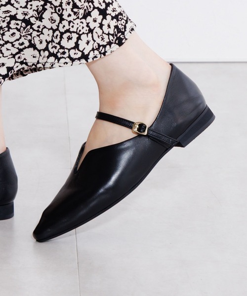 HIMIKO パンプス 「HIMIKO」ハイバンプストラップフラットシューズ