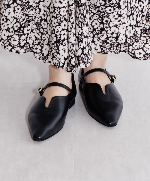 HIMIKO パンプス 「HIMIKO」ハイバンプストラップフラットシューズ