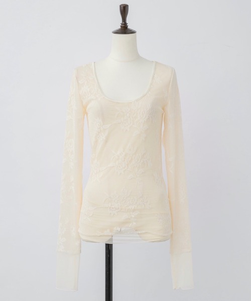 「musubore」 長袖カットソー FREE アイボリー レディース_画像5