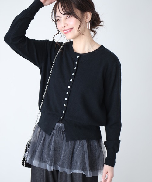 「Ehre style」 ニットカーディガン FREE ブラック レディース_画像5
