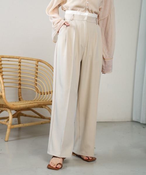 「Bab」 スラックス M グレイッシュベージュ レディース_画像2