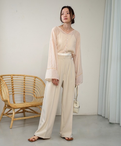 「Bab」 スラックス M グレイッシュベージュ レディース_画像3