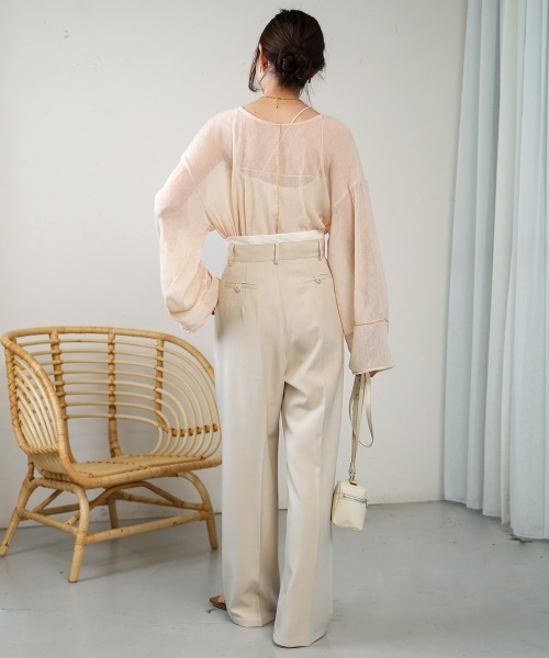 「Bab」 スラックス M グレイッシュベージュ レディース_画像8