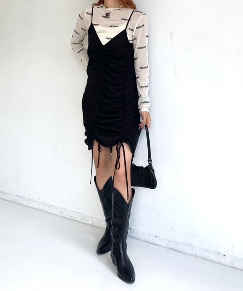 「SHAGGIE」 キャミソールワンピース FREE グレー レディース_画像6