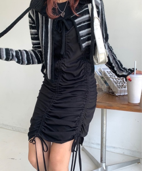 「SHAGGIE」 キャミソールワンピース FREE グレー レディース_画像7