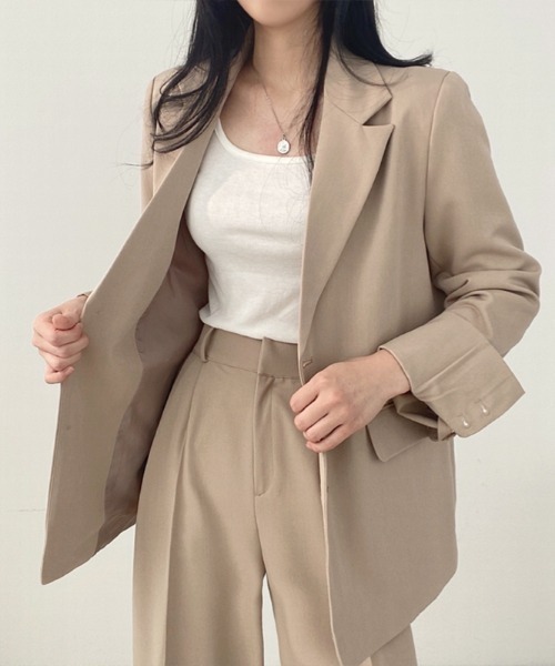 「COCOMOMO」 パンツスーツ L ベージュ レディース_画像9