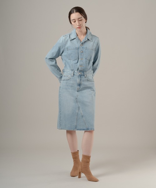 シャツワンピース Levi's/リーバイス Aラインデニムウエスタンドレスの画像
