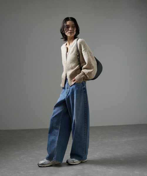 「SALON adam et rope'」 ニットカーディガン FREE ベージュ レディース_画像3