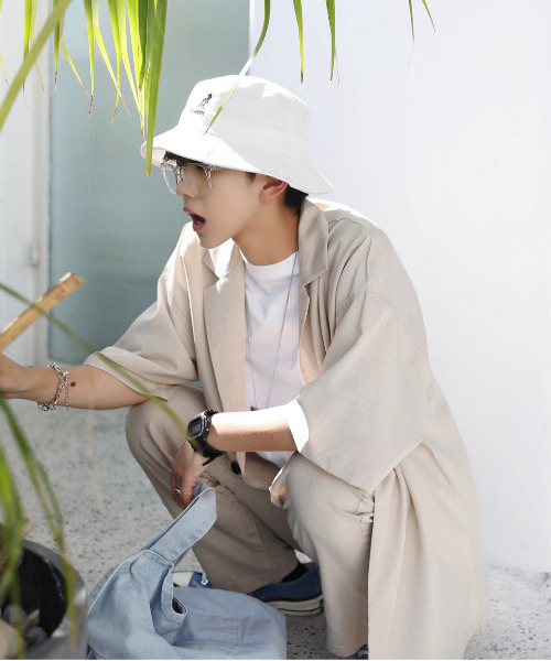 「neos」 「Dal Fellow」セットアップ LARGE ベージュ メンズ_画像3